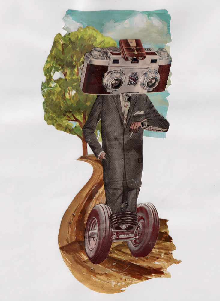 Camera Man analog collage.
