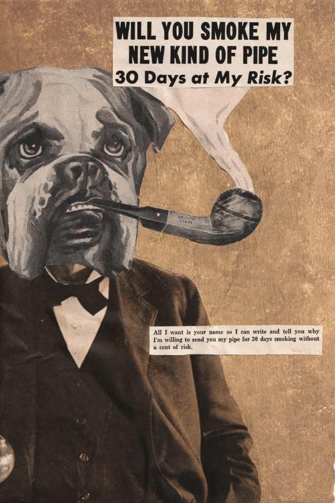 Dog Smoking analog collage.
