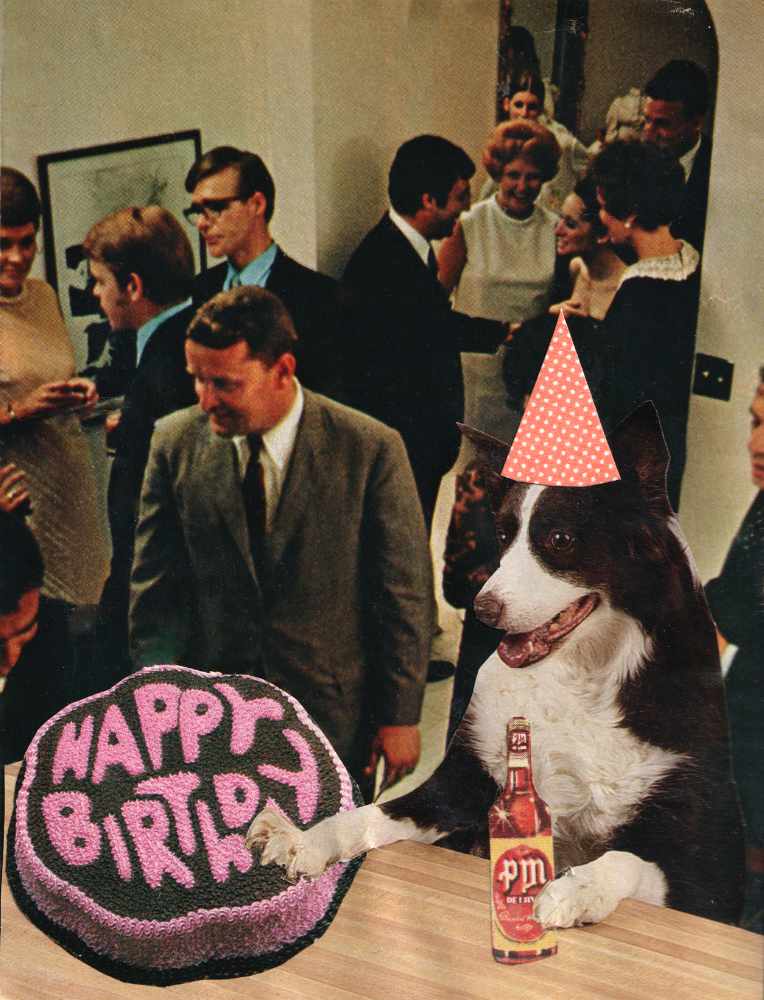 Happy Birthday Dog greeting card artwork